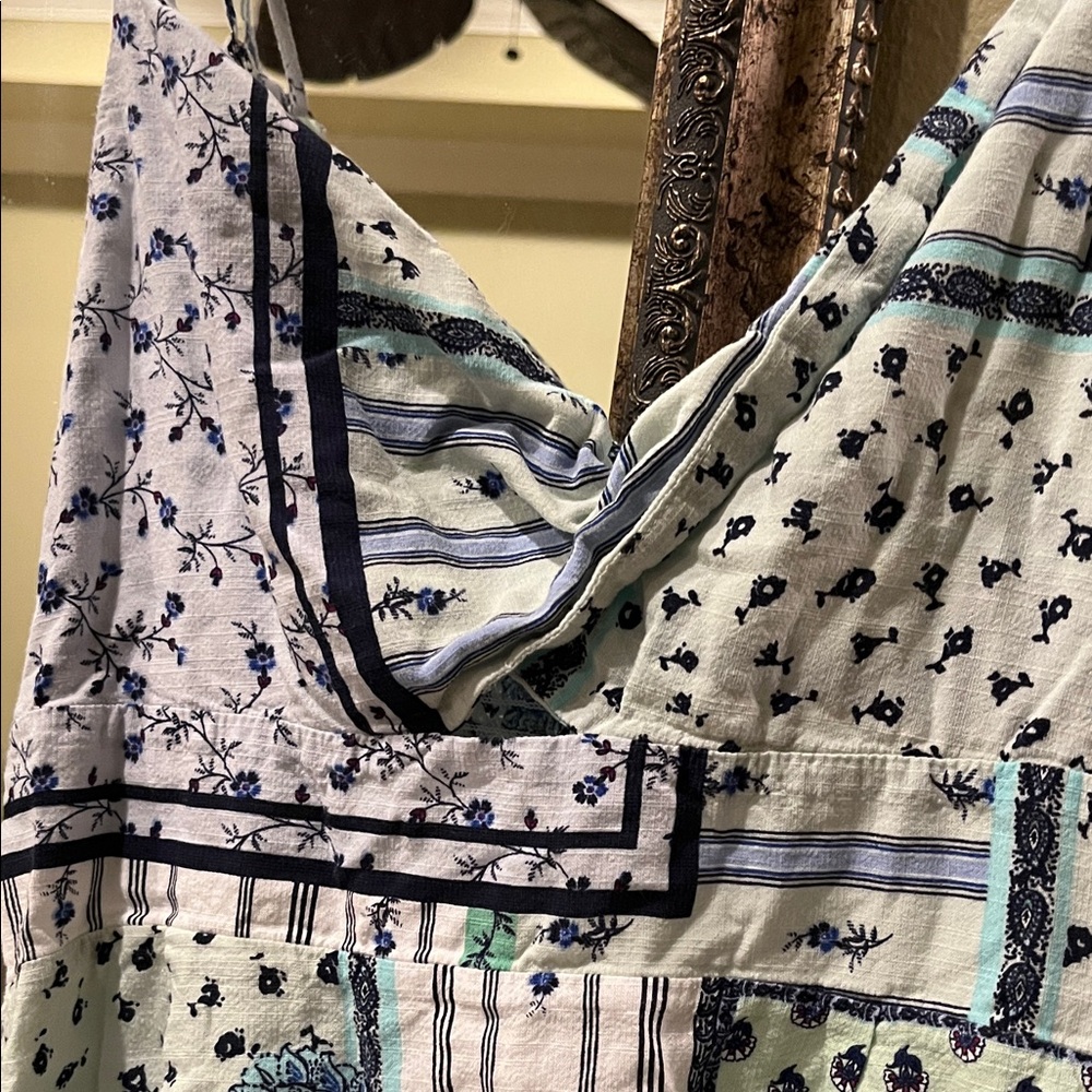 Patchwork Spaghetti Strap Dress, Loft petite 6P - Picture 3 of 8